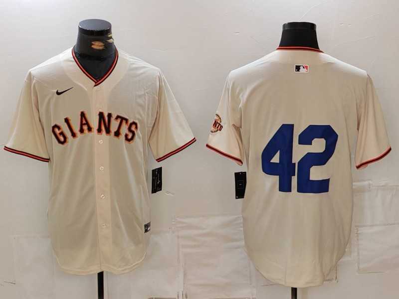 Men%27s San Francisco Giants #42 Jackie Robinson Cream Limited Stitched Cool Base Jersey->seattle mariners->MLB Jersey